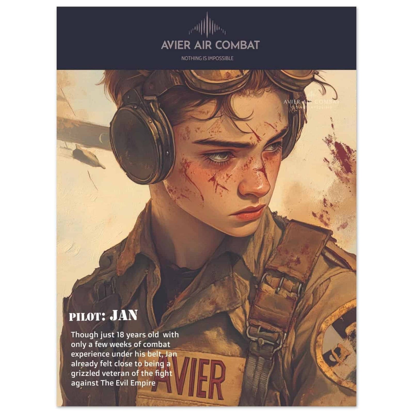 Avier Pilot : Jan : Premium Matte Paper Poster 45x60 cm / 18x24″ image 0