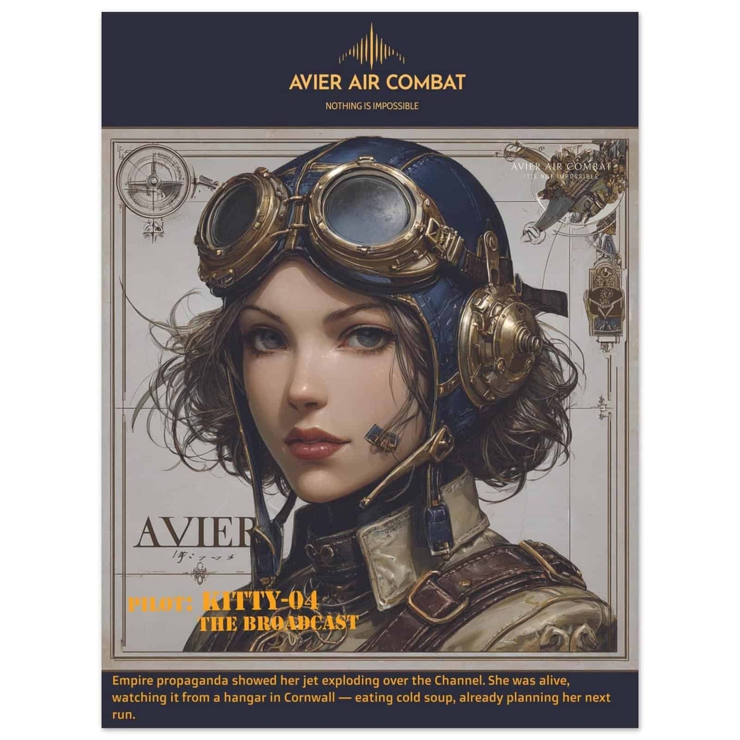 Avier Pilot : Kitty-04 The Broadcast : Premium Matte Paper Poster 45x60 cm / 18x24″ image 0