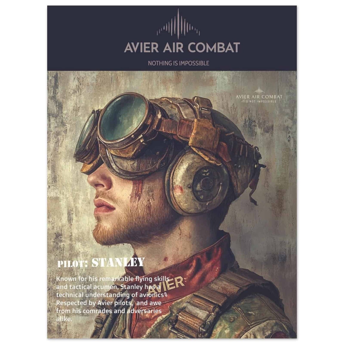Avier Pilot: Stanley : Premium Matte Paper Poster 45x60 cm / 18x24″ image 0