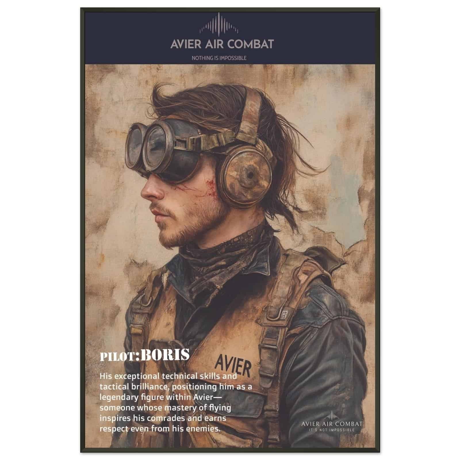 Avier Pilot: Boris : Matte Paper Metal Framed Poster 60x90 cm / 24x36″ image 0