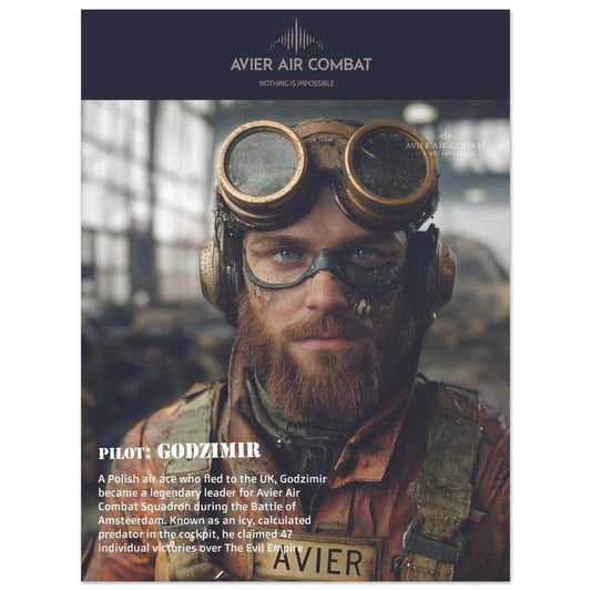 Avier Pilot : Godzimir : Premium Matte Paper Poster 45x60 cm / 18x24″ image 0