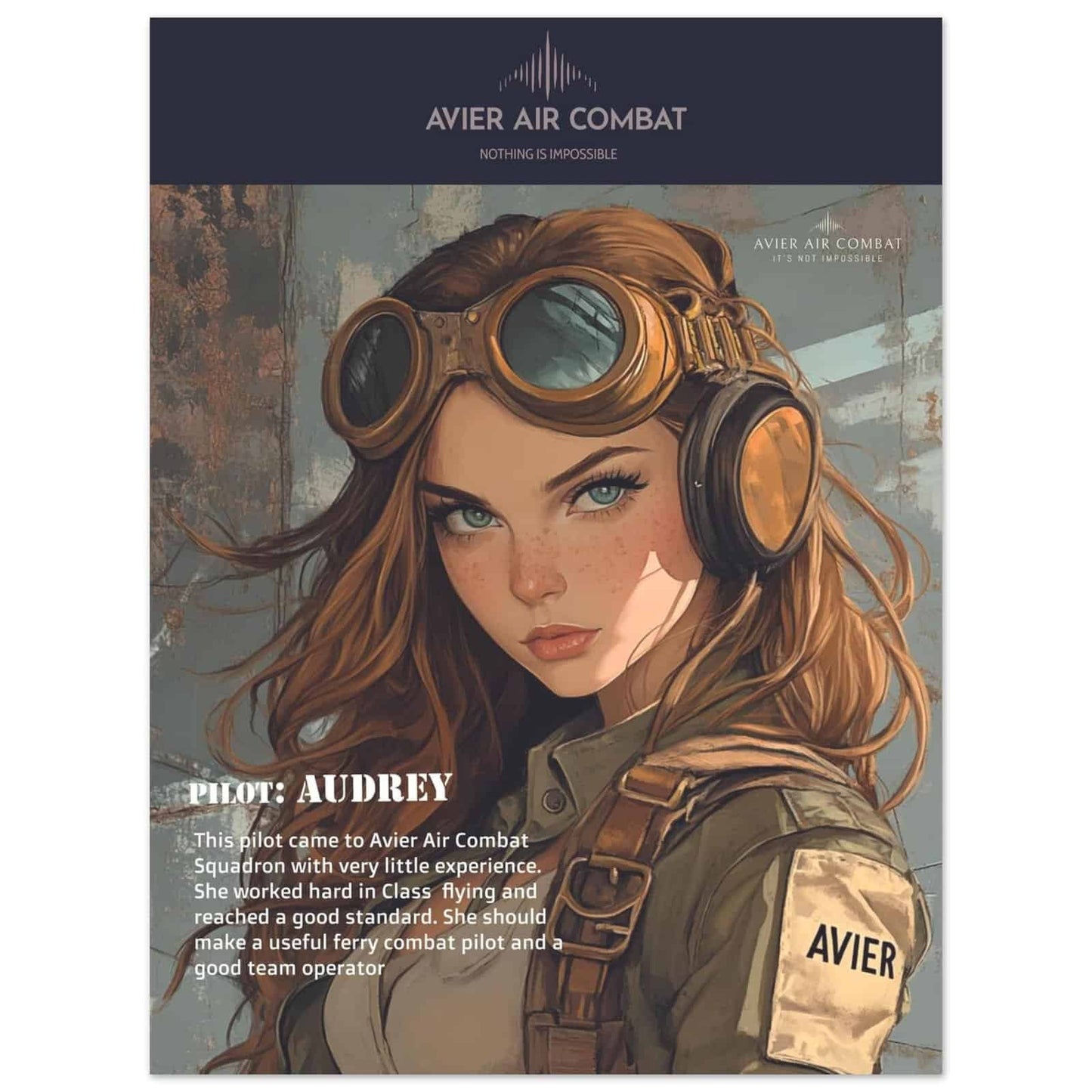 Avier Pilot : Audrey :  Premium Matte Paper Poster 45x60 cm / 18x24″ image 0