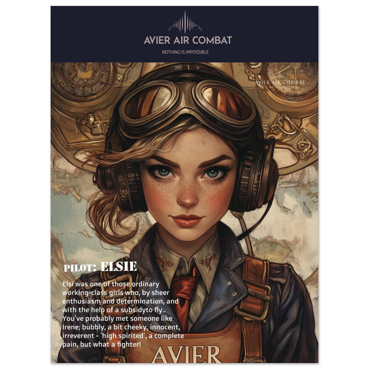 Avier Pilot : Elsie : Premium Matte Paper Poster 45x60 cm / 18x24″