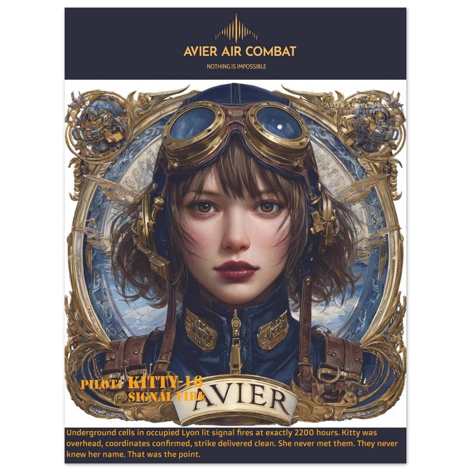 Avier Pilot : Kitty 16 Signal Fire : Premium Matte Paper Poster 45x60 cm / 18x24″ image 0