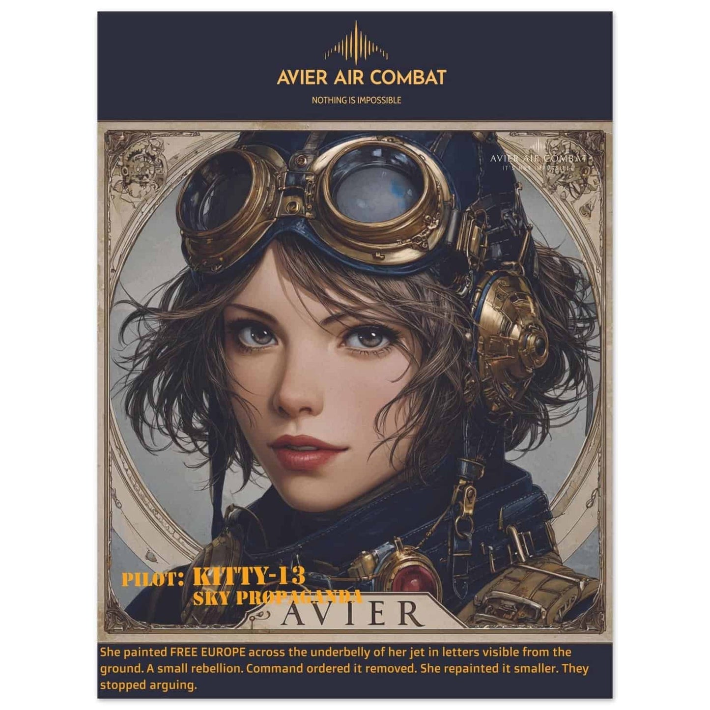 Avier Pilot : Kitty 13 Propaganda  : Premium Matte Paper Poster 45x60 cm / 18x24″ image 0