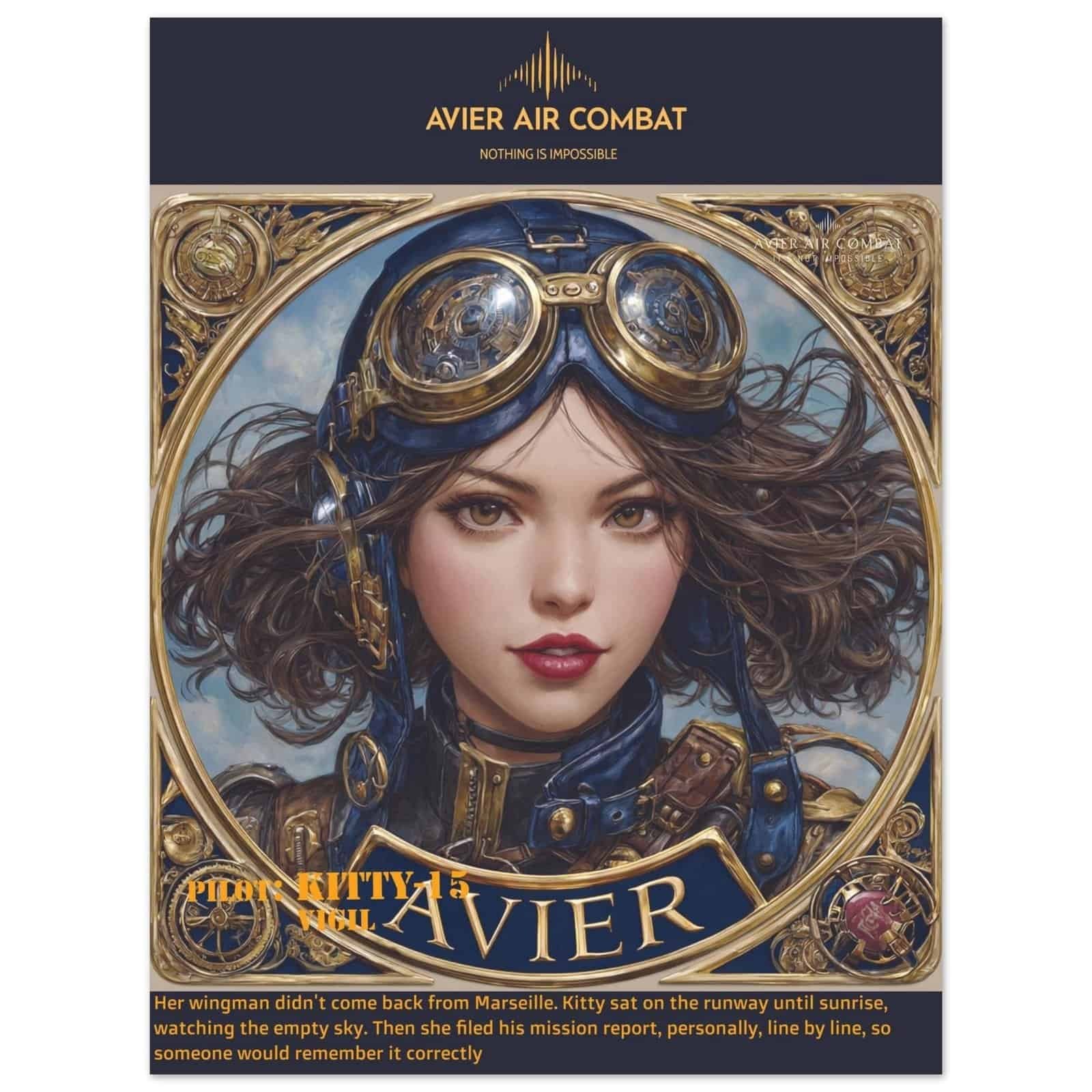 Avier Pilot : Kitty 15 Vigil : Premium Matte Paper Poster 45x60 cm / 18x24″ image 0