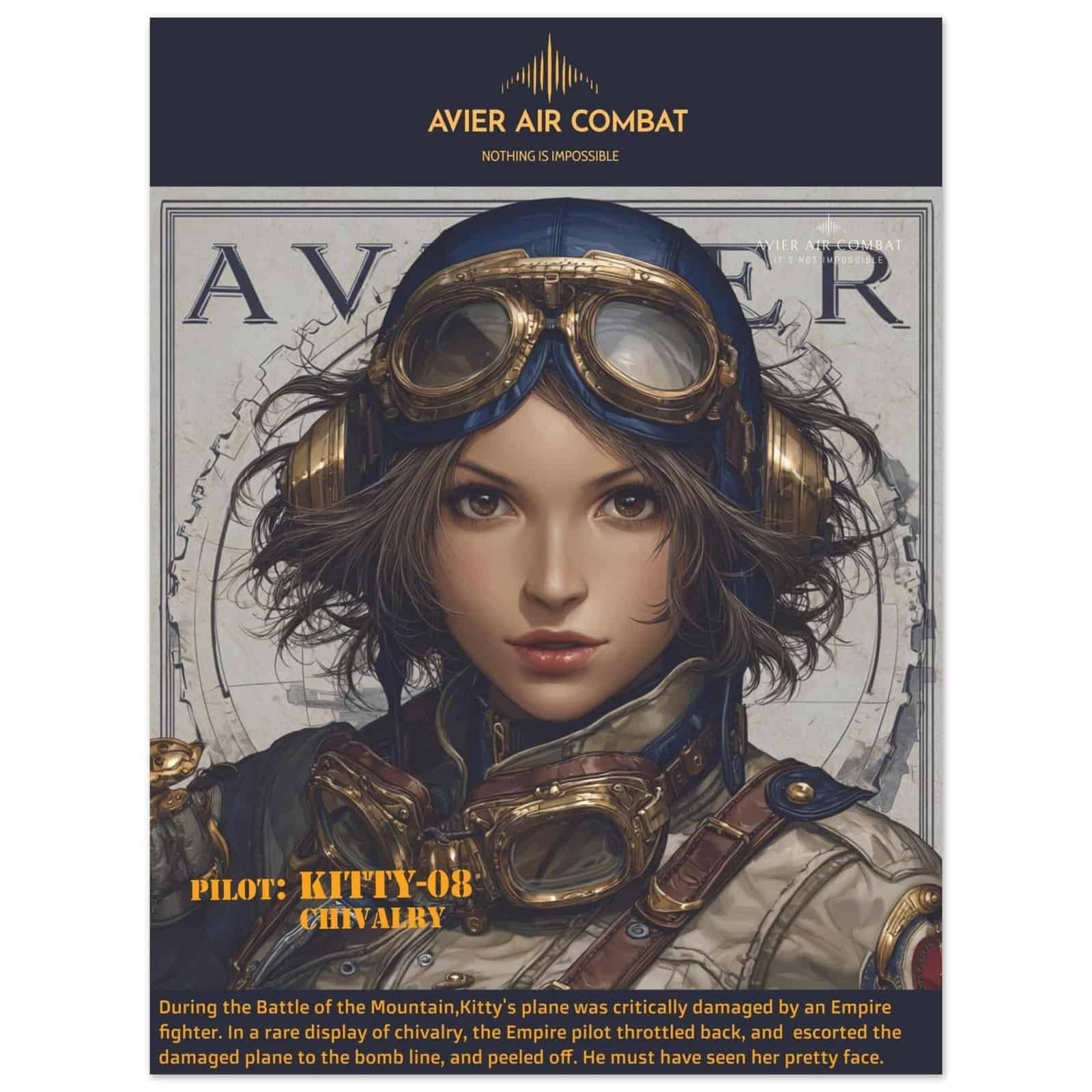 Avier Pilot : Kitty-08 C hivalry  : Premium Matte Paper Poster 45x60 cm / 18x24″ image 0