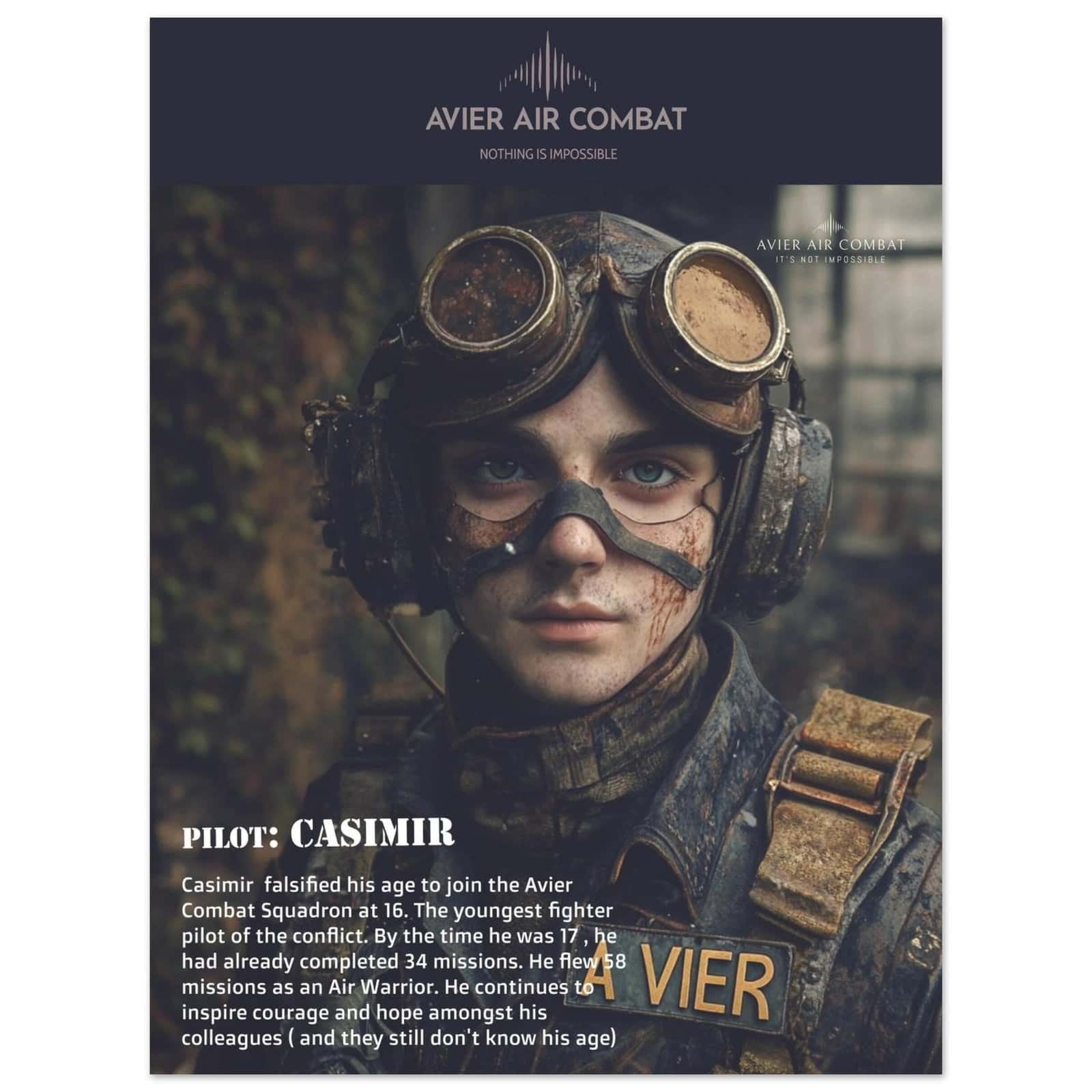 Avier Pilot : Casimir : Premium Matte Paper Poster 45x60 cm / 18x24″ image 0
