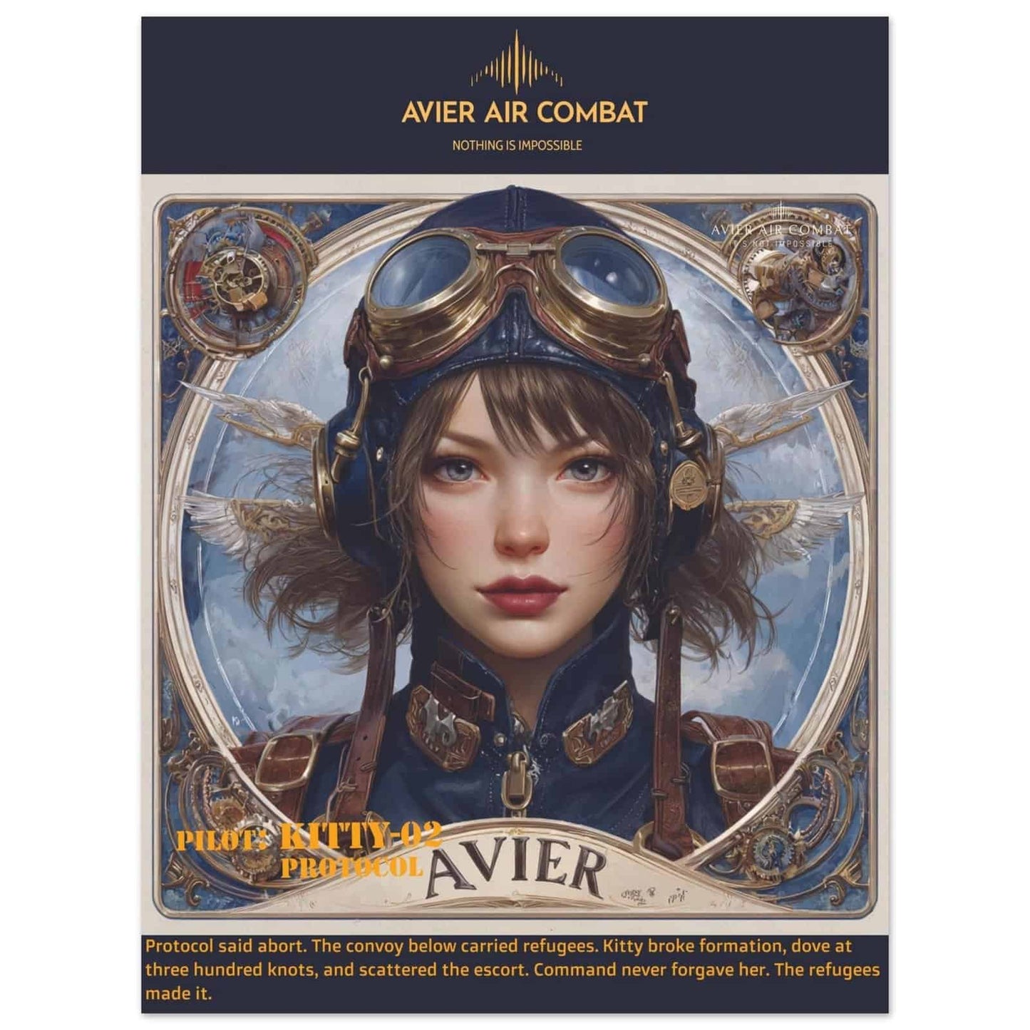 Avier Pilot : Kitty-02 Protocol : Premium Matte Paper Poster 45x60 cm / 18x24″ image 0