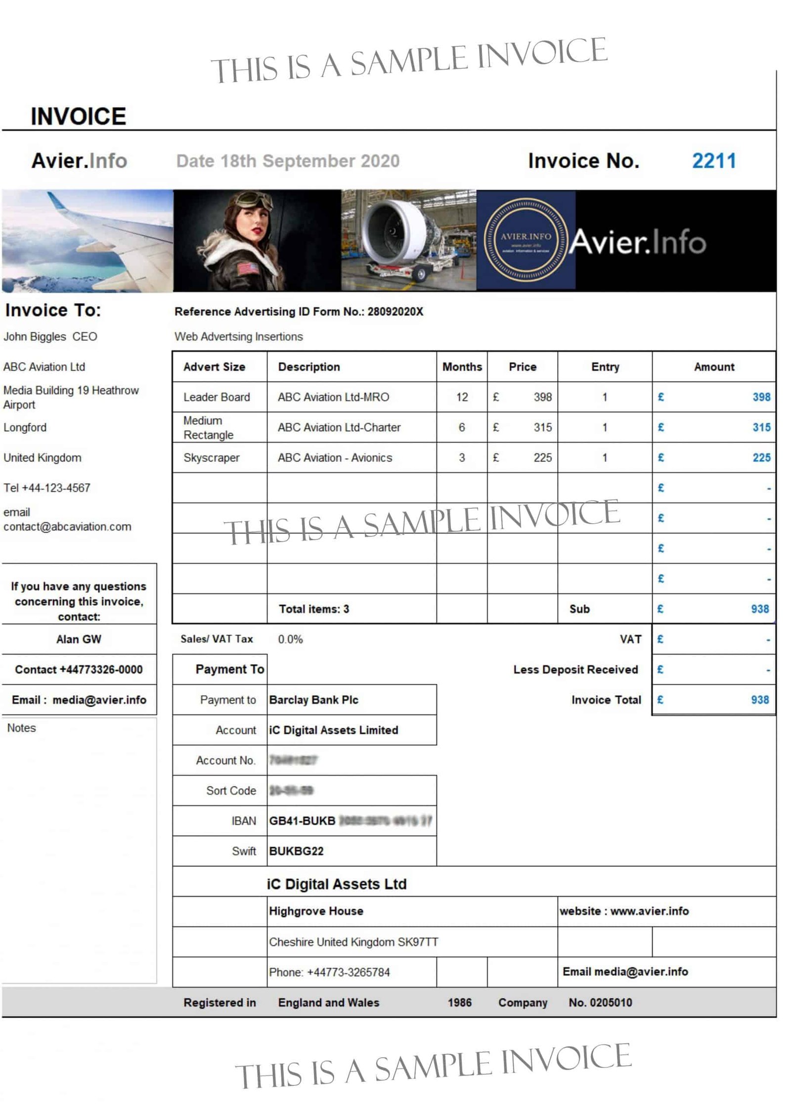 Avier Invoice SampleV2