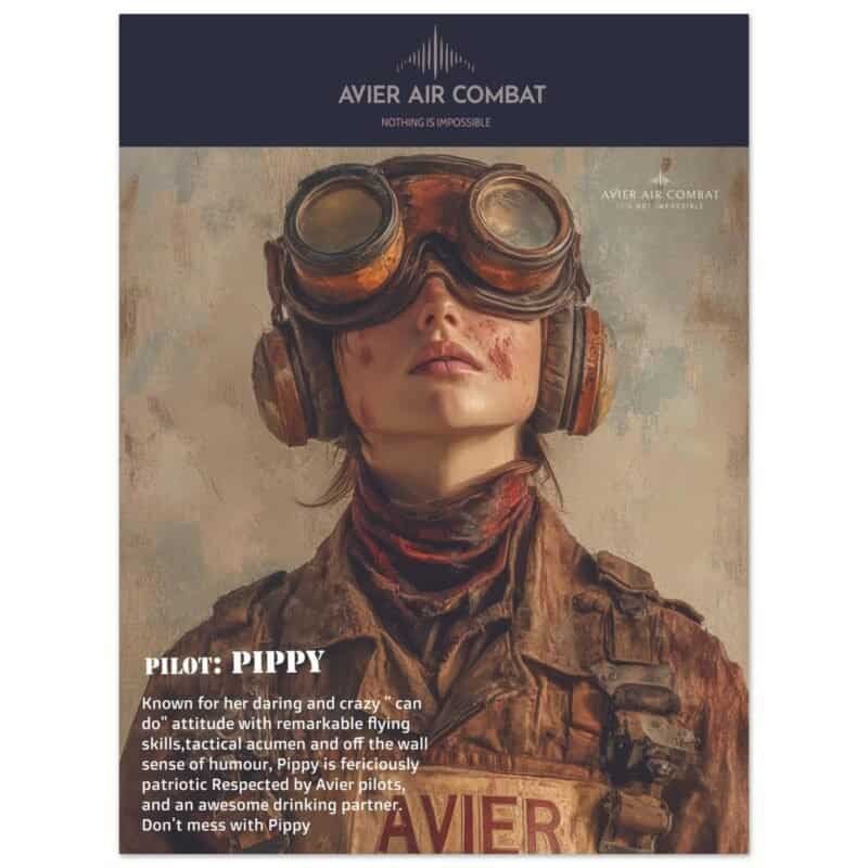High-quality aviation pilot portrait featuring woman in military gear with goggles and scarf, emphas.