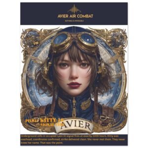 Avier Pilot : Kitty 16 Signal Fire : Premium Matte Paper Poster 45x60 cm / 18x24″