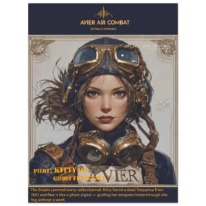 Avier Pilot : Kitty-03 Ghost  : Premium Matte Paper Poster 45x60 cm / 18x24″