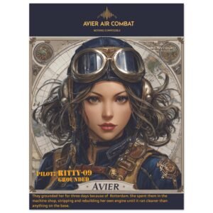 Avier Pilot : Kitty-09  Grounded : Premium Matte Paper Poster 45x60 cm / 18x24″