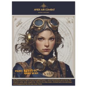 Avier Pilot : Kitty-07  Nightburn  : Premium Matte Paper Poster 45x60 cm / 18x24″