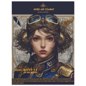 Avier Pilot :Kitty 14 40 Seconds  : Premium Matte Paper Poster 45x60 cm / 18x24″