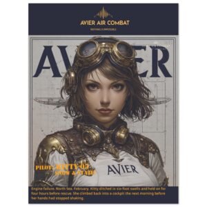 Avier Pilot : Kitty-05 Snow & Static  : Premium Matte Paper Poster 45x60 cm / 18x24″